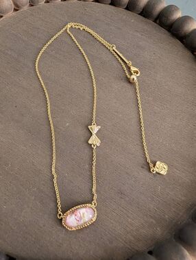 KENDRA SCOTT x LOVE SHACK FANCY The Elisa Marie Pink Blooming Bow Pendant Neckla